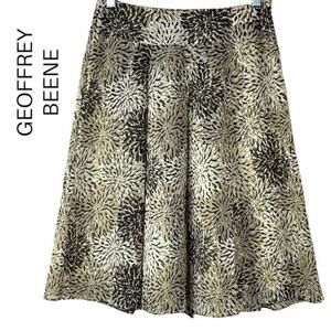 Geoffrey Beene Brown Tan Pleated Skirt Size 2